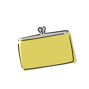 黄色い財布のイラストのフリー素材