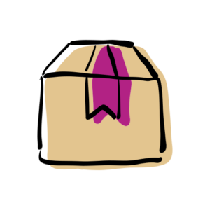 紫色のテープの箱
