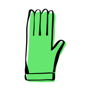 緑色のゴム手袋